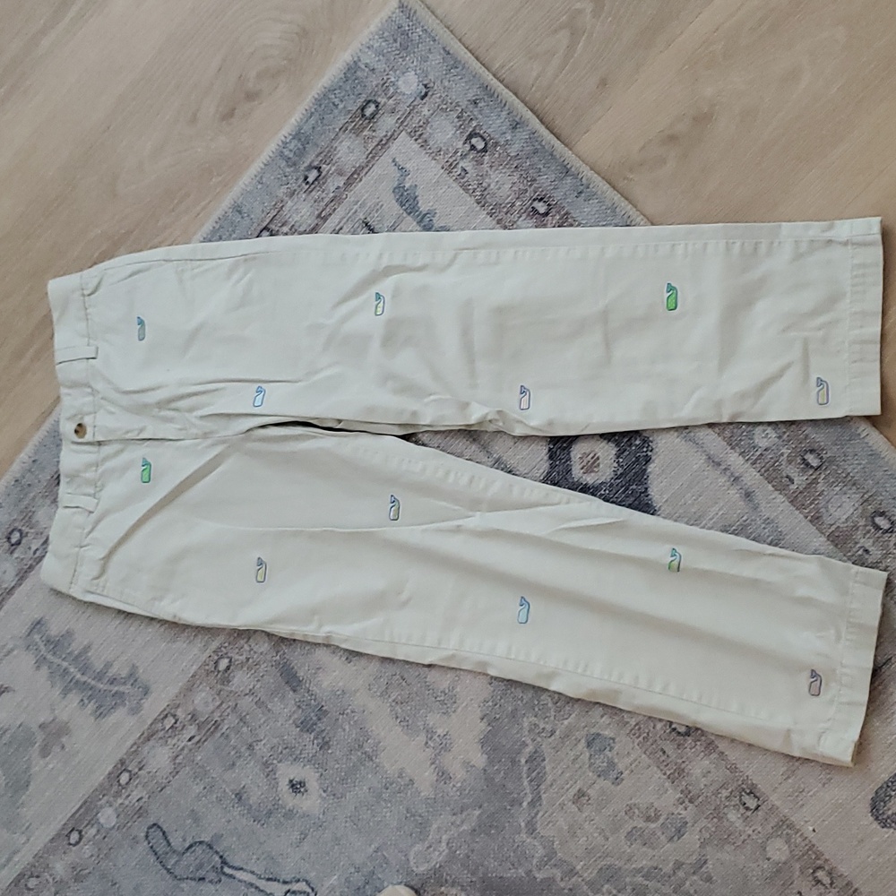 Vineyard Vines Boys Embroidered Whales 100% Cotton Pants Sz12